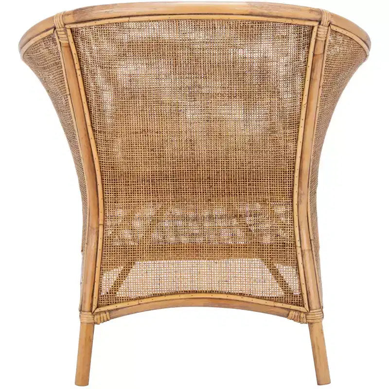 Sedia in Rattan con Cuscino - Bianco / Marrone Miele Lavato