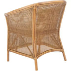 Sedia in Rattan con Cuscino - Bianco / Marrone Miele Lavato