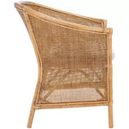 Sedia in Rattan con Cuscino - Bianco / Marrone Miele Lavato