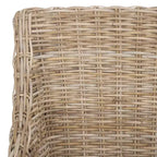 Poltrona in rattan con cuscino in cotone