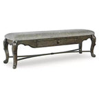 Signature Design by Ashley Maylee 63 Dining Bench, Dark Brown with Storage Drawer and Cushioned Seat