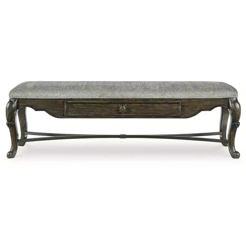 Panca da Pranzo Imbottita da 160 cm con Cassetto Contenitore, Marrone Scuro