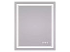 Specchio da Parete Rotondo con Cornice Metallica e Illuminazione a LED, Dimmerabile, Anti-Appannamento