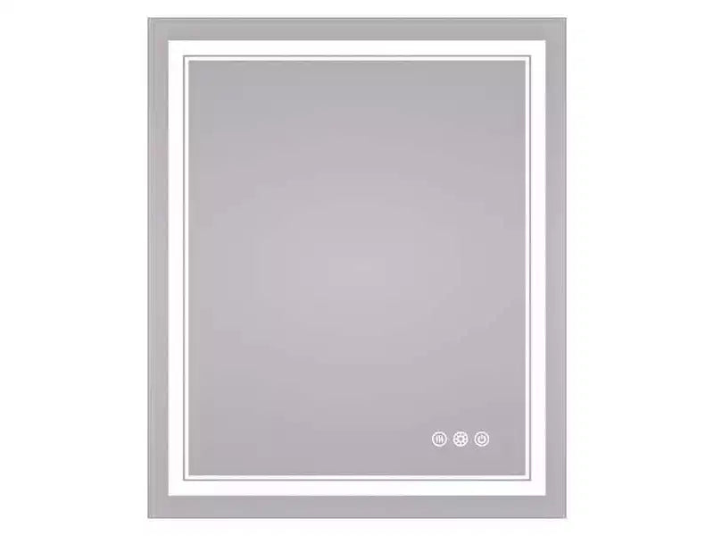 Specchio da Parete Rotondo con Cornice Metallica e Illuminazione a LED, Dimmerabile, Anti-Appannamento